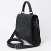 ADBG1517 American Darling Western Leather Messenger Bag with Hand-Tooled Floral Detailing