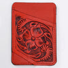 ADCCG108 Hand-Tooled Leather Card Holder - Western Floral Slim Vertical Wallet