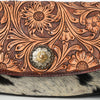 ADBGA569 American Darling Hand-Tooled Leather & Cowhide Crossbody Bag Western Floral Concho Accent