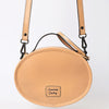 ADBGZ865 Round Tooled Leather Canteen Bag Floral Engraved Western Circle Purse | American Darling
