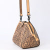 ADBGZ868 Hand-Tooled Tan Leather Structured Messenger Bag Western Floral Purse | American Darling