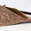 ADBGZ869 Tan Hand-Tooled Leather Sling Backpack Western Crossbody Daypack | American Darling