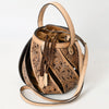 ADBGA589 American Darling Hand Tooled Floral Carved Genuine Leather Bucket Bag