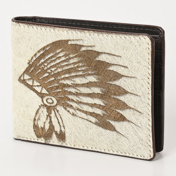ADBGM454 Western Hair-On Leather Rodeo Wallet - Engraved Design