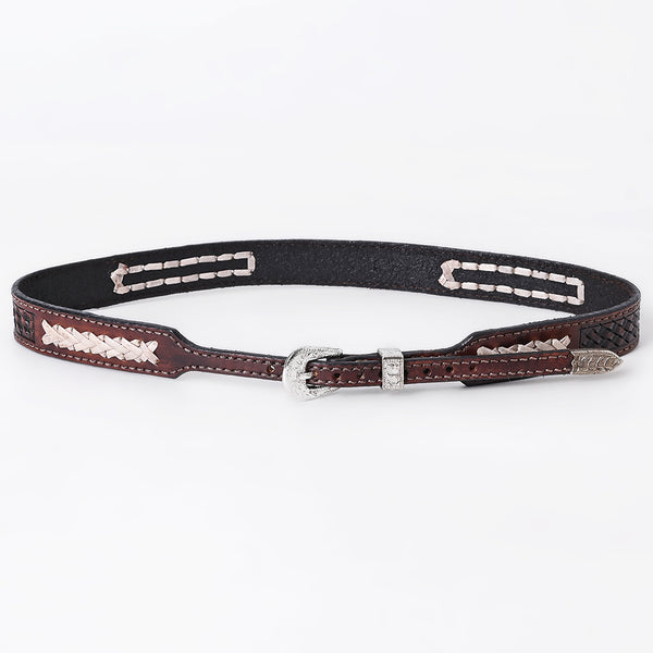 ADHTBR105 Hand tooled Genuine American Leather Hatband Unisex