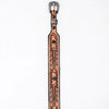 ADHTBR108 Tooled Natural Leather Western Hatband with Feather Pattern & Silver Buckle