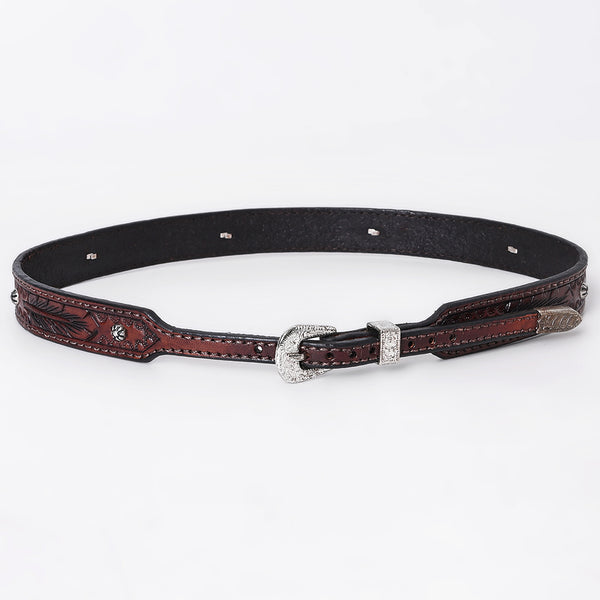 ADHTBR109 Hand tooled Genuine American Leather Hatband Unisex