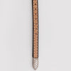 ADHTBR110 Floral Hand Tooled Natural Leather Western Hatband with Engraved Silver Buckle