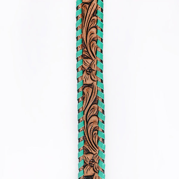 ADHTBR118 Hand tooled Genuine American Leather Hatband Unisex