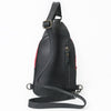 ADBG1538 American Darling Western Leather Sling Bag with Crocodile Embossed Detailing Genuine Hair-on cowhide Leather