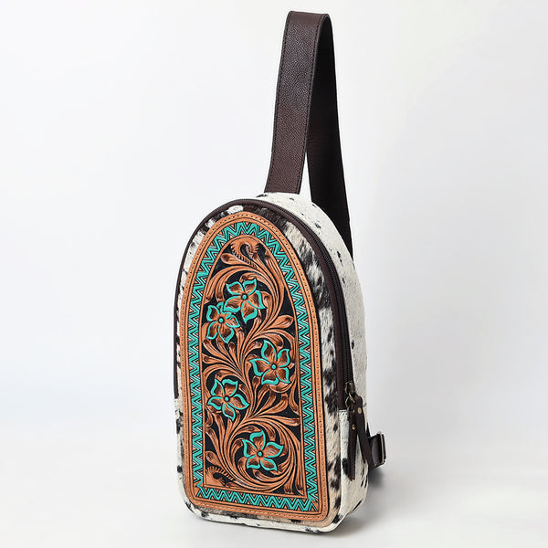 ADBGA593 American Darling Hair-On Cowhide Hand Tooled Genuine Leather Sling Bag