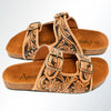 ADFTE103-9 carved genuine leather sandal footwear flip flop