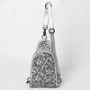 ADBG1542 American Darling Western Leather Sling Bag with Hand-Tooled Floral Design Genuine Vegetable-Tanned Leather