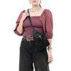 ADBG1544A American Darling Crocodile Embossed Leather Sling Bag | Western Skull Accent