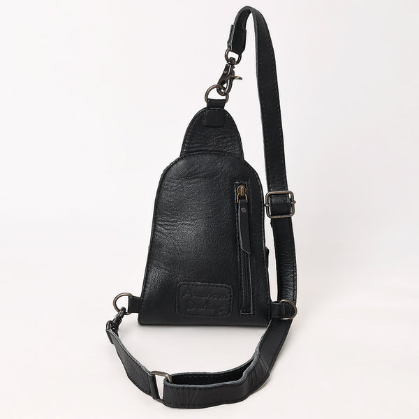 ADBG1544A American Darling Crocodile Embossed Leather Sling Bag | Western Skull Accent