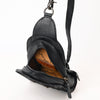ADBG1544A American Darling Crocodile Embossed Leather Sling Bag | Western Skull Accent
