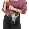 ADBG1544 American Darling Western Leather Sling Bag Hair-On Cowhide Crocodile Embossed Detailing