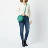 ADBG1549 American Darling Western Genuine Suede Leather Canteen Bag with Stitch Detailing Handcrafted Round Purse