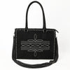 ADBG1553 American Darling Western Genuine Suede Leather Tote Bag with Buck Stitching | Handcrafted Everyday Tote