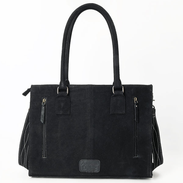 ADBG1553 American Darling Western Genuine Suede Leather Tote Bag with Buck Stitching | Handcrafted Everyday Tote