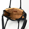 ADBG1553 American Darling Western Genuine Suede Leather Tote Bag with Buck Stitching | Handcrafted Everyday Tote