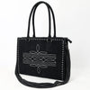 ADBG1553 American Darling Western Genuine Suede Leather Tote Bag with Buck Stitching | Handcrafted Everyday Tote