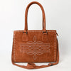 ADBG1553 American Darling Western Genuine Suede Leather Tote Bag with Buck Stitching | Handcrafted Everyday Tote