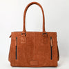 ADBG1553 American Darling Western Genuine Suede Leather Tote Bag with Buck Stitching | Handcrafted Everyday Tote