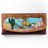 ADBGM102 Western Floral Tooled Leather Wallet - Boho Rodeo Clutch