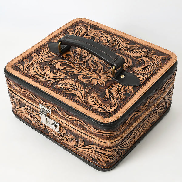 ADBGA611 American Darling Genuine Hand Tooled Leather Jewelry Lock Box