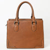 ADBGM463 Hand-Tooled Leather Tote Bag - Western Floral Engraved Structured Satchel