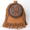 ADBGA616 American Darling Hand Tooled Floral Carved Genuine Leather Fringe Backpack