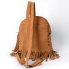 ADBGA616 American Darling Hand Tooled Floral Carved Genuine Leather Fringe Backpack