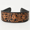 ADABA101 American Darling Tooled Western Leather Floral Carved Hair Band