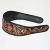 ADABA101 American Darling Tooled Western Leather Floral Carved Hair Band