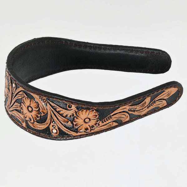 ADABA101 American Darling Tooled Western Leather Floral Carved Hair Band