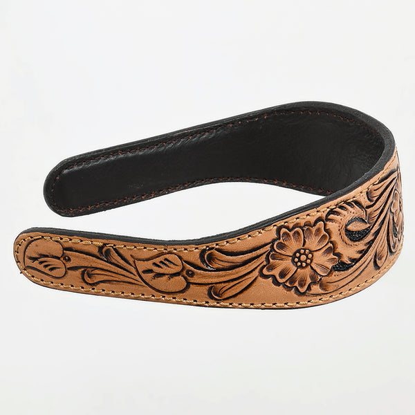 ADABA104 American Darling Western Leather Floral Carved Hair Band
