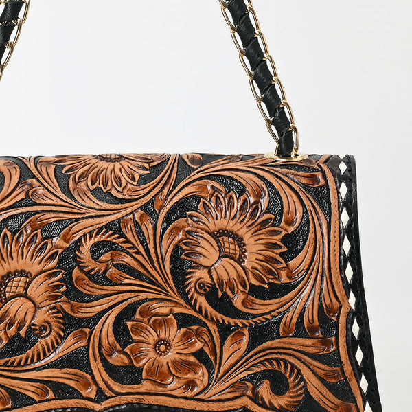 ADBGA536A American Darling Western Leather Cross body Bag Hand Tooled Floral Carved Purse