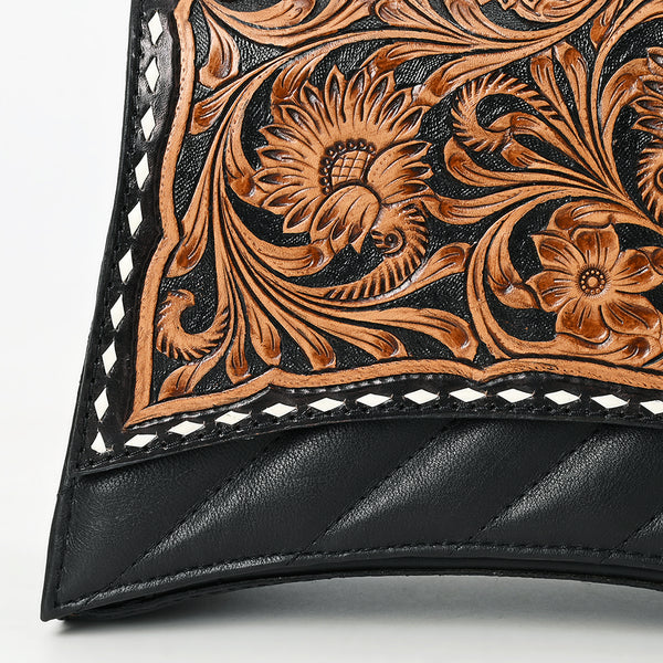 ADBGA536A American Darling Western Leather Cross body Bag Hand Tooled Floral Carved Purse