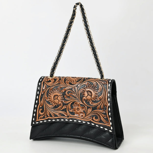 ADBGA536A American Darling Western Leather Cross body Bag Hand Tooled Floral Carved Purse