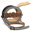 ADBGZ873 Clear Canteen Western Bag with Hand-Tooled Leather & Turquoise Inlay | American Darling