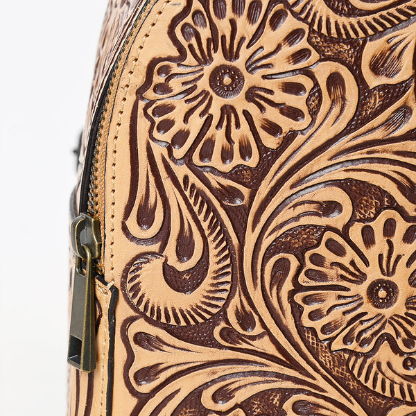 ADBGZ875 Mini Leather Backpack | Hand-Tooled Floral Western Bag by American Darling