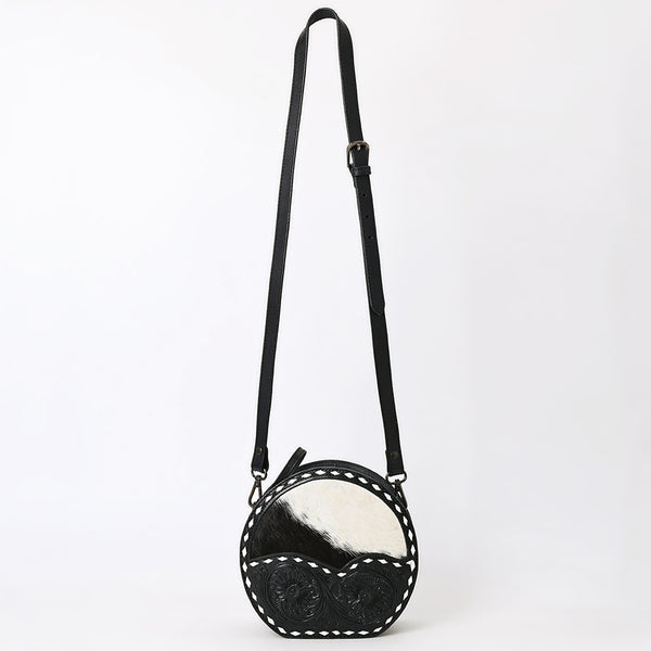 ADBGZ877 Round Cowhide & Hand-Tooled Leather Canteen Bag | American Darling