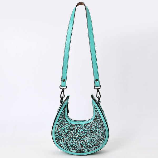ADBGZ878 Half-Moon Hand-Tooled Leather Crossbody Bag - American Darling