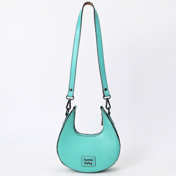 ADBGZ878 Half-Moon Hand-Tooled Leather Crossbody Bag - American Darling