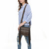 ADBG1572 American Darling Western Genuine Suede Leather Crossbody Bag with Fringe & Buck Stitch Detailing