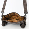 ADBG1572 American Darling Western Genuine Suede Leather Crossbody Bag with Fringe & Buck Stitch Detailing