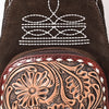 ADBG1573 American Darling Genuine Suede Leather Sling Bag with Hand Tooled Floral Front & Buck Stitch Details