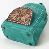 ADBG1574 American Darling Genuine Suede Leather Backpack Bag with Hand Tooled Floral Front & Buck Stitch Accents