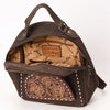ADBG1574 American Darling Genuine Suede Leather Backpack Bag with Hand Tooled Floral Front & Buck Stitch Accents